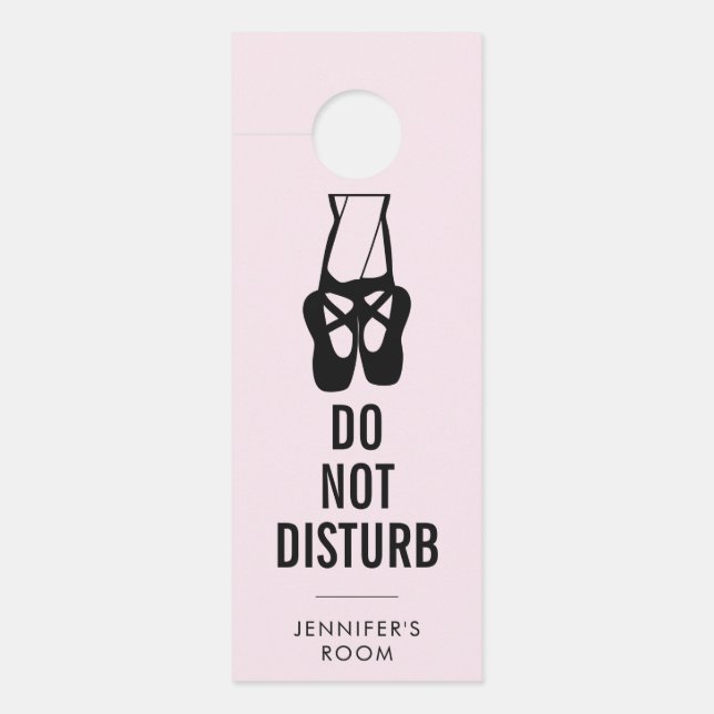 Affichette De Porte Chaussons Bleu Noir Ne Disturbe Pas (Devant)