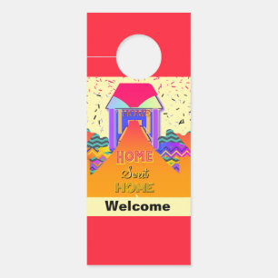 Affichette De Porte Chez Soi Bienvenue /Silence S'il Vous Plaît