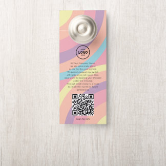 Affichette De Porte Code QR du logo de l'hôtel, informations pour les