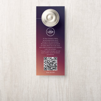Affichette De Porte Code QR du logo de l'hôtel, informations pour les