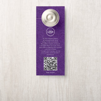 Affichette De Porte Code QR du logo de l'hôtel, informations pour les
