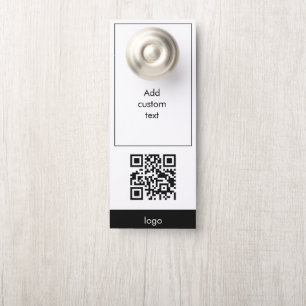 Affichette De Porte code qr personnalisé carte blanche simple