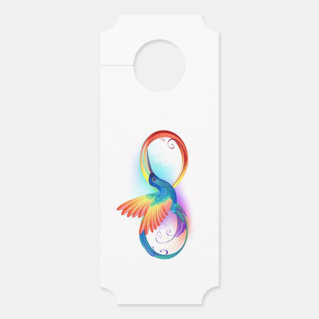 Affichette De Porte Colibri arc-en-ciel avec symbole Infinity (Devant)