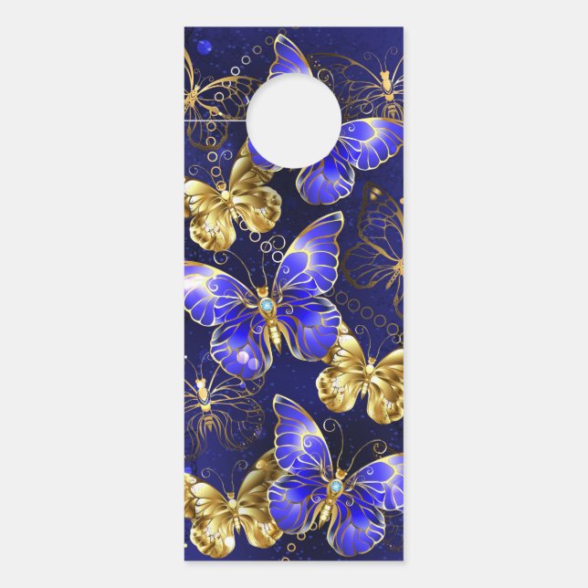 Affichette De Porte Composition avec papillons Sapphire (Devant)