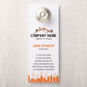 Affichette De Porte Constructeur de maisons de la ville orange