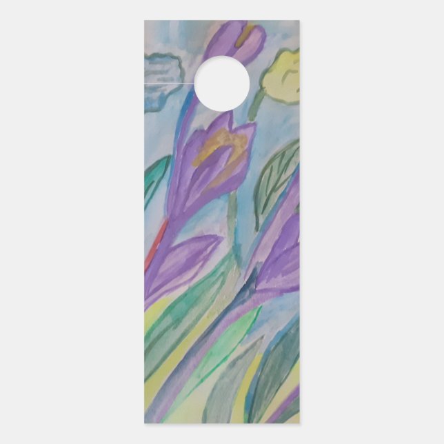 Affichette De Porte Crocus de printemps Abstrait (Devant)