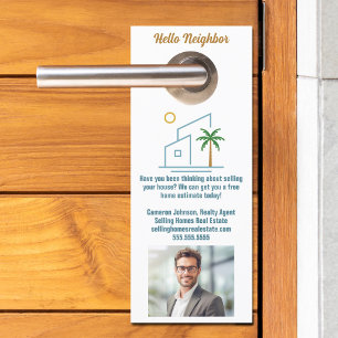 Affichette De Porte Custom Beach House Real Estate Company Marketing