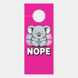 Affichette De Porte Cute Sleeping Koala “Nope” Funny Cartoon