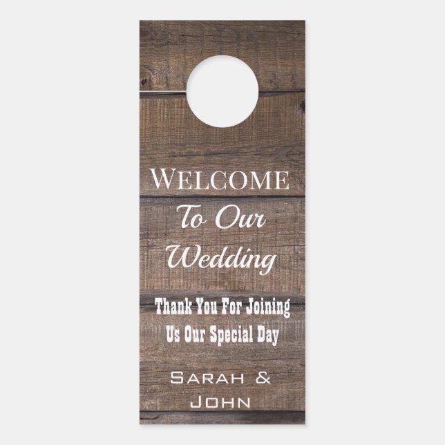 Affichette de porte de bienvenue de Rustic Wood Ma (Devant)