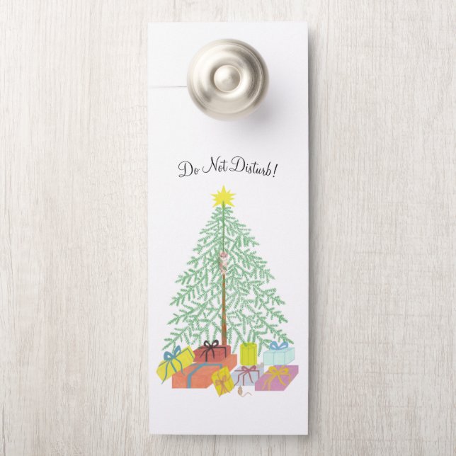 Affichette de porte de l'arbre de Noël (Sur le bouton)