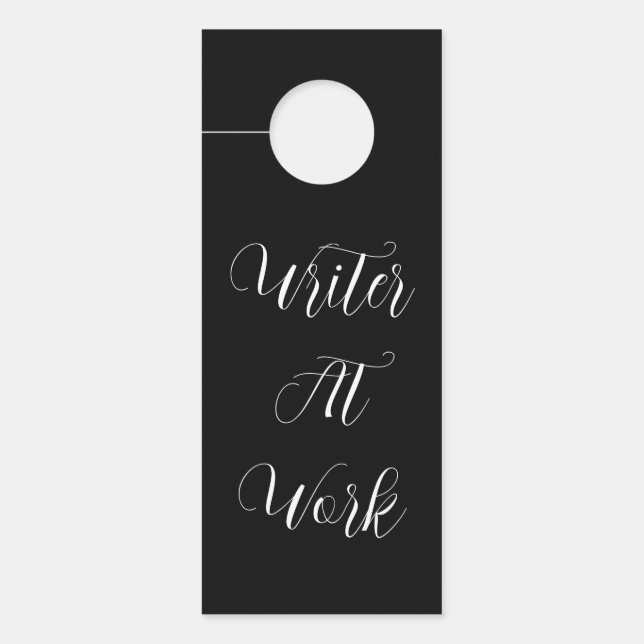 Affichette de porte de l'écriture au travail (Devant)