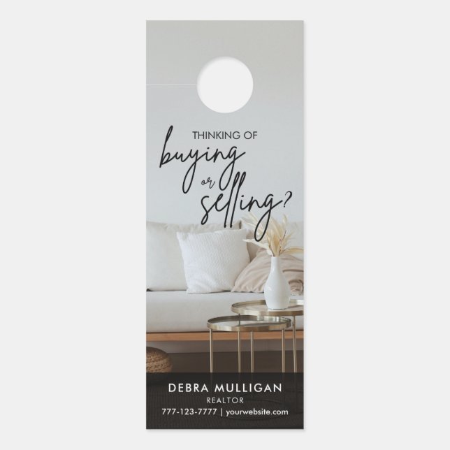Affichette de porte de marketing immobilier modern (Devant)