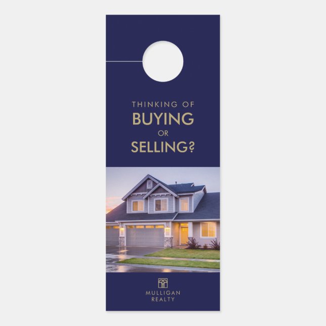 Affichette de porte de marketing immobilier modern (Devant)