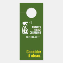 Affichette de porte de nettoyage de maison