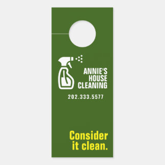 Affichette de porte de nettoyage de maison