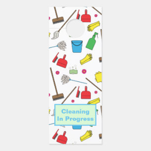 Affichette de porte de nettoyage de printemps