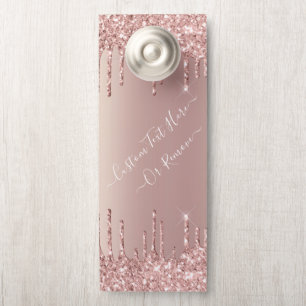 Affichette de porte de texte personnalisé rose Gol