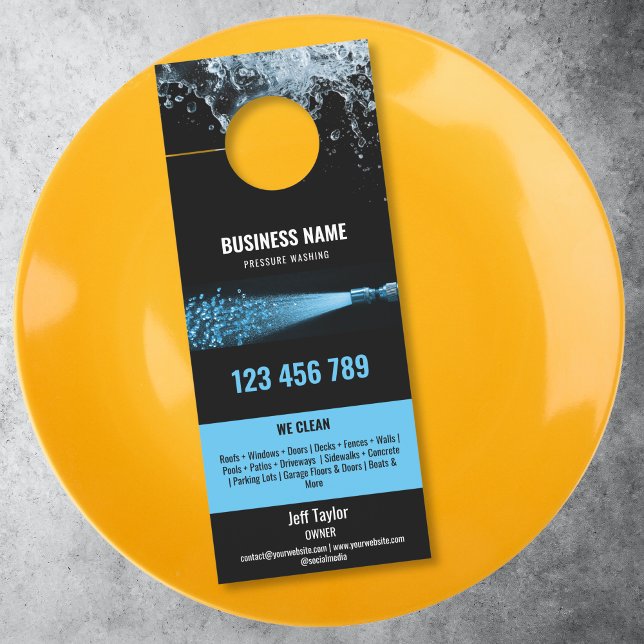 Affichette De Porte Deux langues Lave-pression Lave-linge (blue hose with water and diamonds)