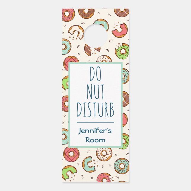 Affichette De Porte Do Nut Disturb Pun Donut Motif (Devant)