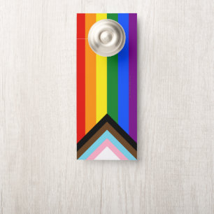 Affichette De Porte Drapeau de fierté Progress Pride de SlipperyJoe si
