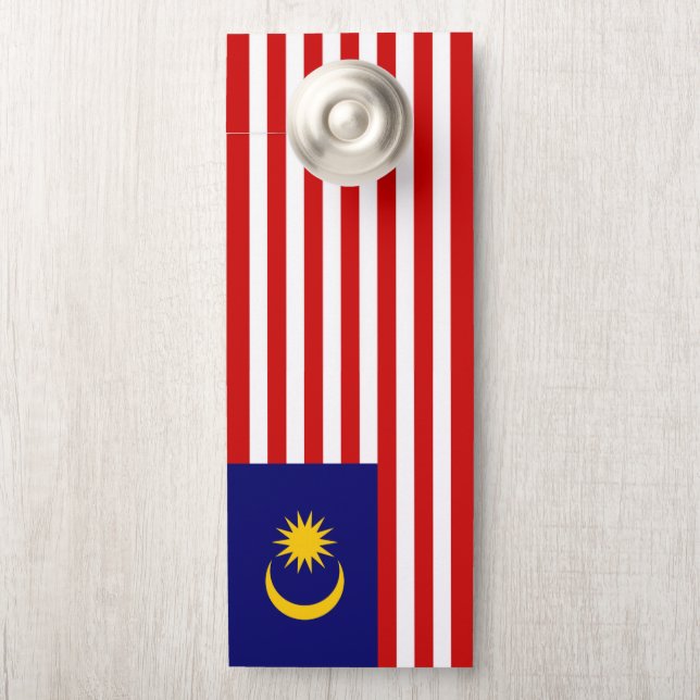 Affichette De Porte Drapeau de Malaisie (Sur le bouton)