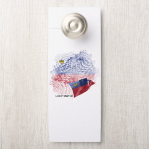 Affichette De Porte drapeau du Liechtenstein