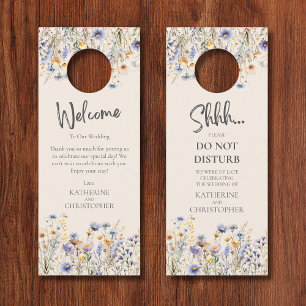 Affichette De Porte Dusty Fleur sauvage bleu Shhh ne dérangent pas Mar