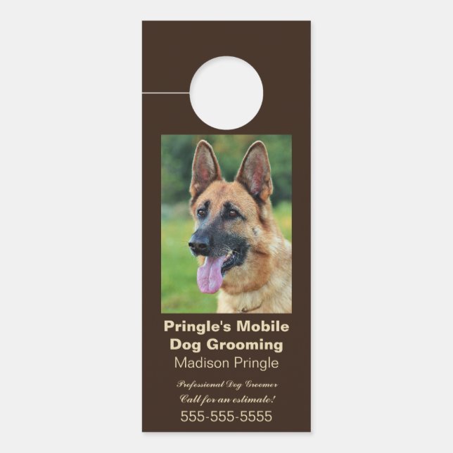 Affichette De Porte Éditeur de chiens mobiles modifiable (Devant)