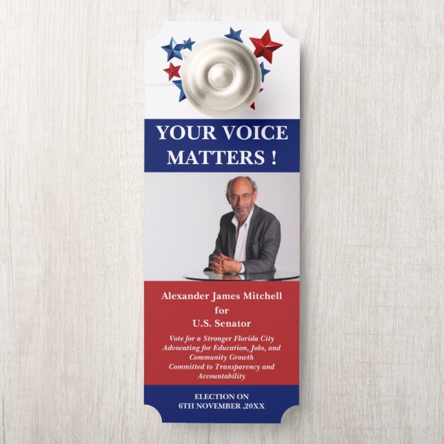 Affichette De Porte Élection politique unique (Sur le bouton)