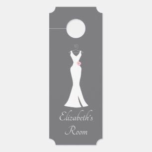 Affichette De Porte Elégant blanc sur gris - Design simple et élégant