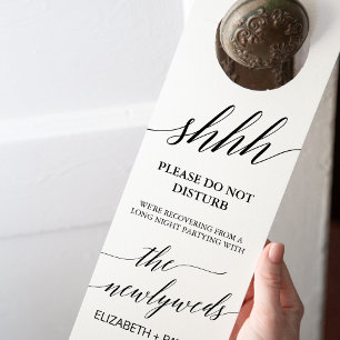 Affichette De Porte Élégant Mariage de calligraphie noire invité