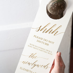 Affichette De Porte Élégant Mariage de calligraphie or