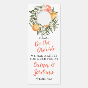 Affichette De Porte Élégant Mariage Tangerine Citrus   Double face