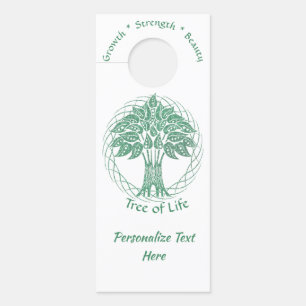 Affichette De Porte Élégante Parties scintillant verte Arbre de vie Cr