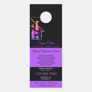 Affichette De Porte Entretien Ménager Femme de Ménage Concierge