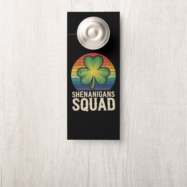 Affichette De Porte Équipe de Shenanigans Saint-Patrick  (Sur le bouton)