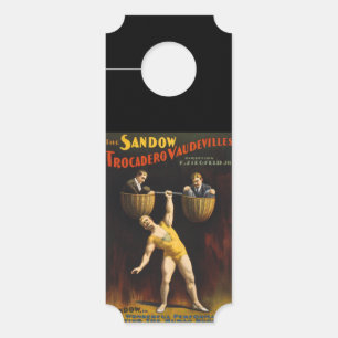 Affichette De Porte Eugen Sandow l'haltérophile de vaudeville Sandow