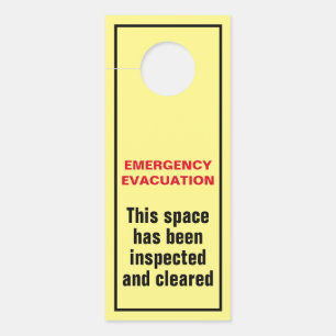 Affichette De Porte Évacuation d'urgence incendie Forage de sol Suite 