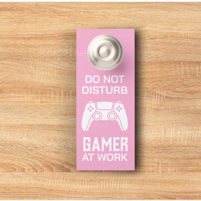 Affichette De Porte Gamer moderne au travail Contrôleur de jeu personn (Modern personalized text for gamer of video game lover door hanger)