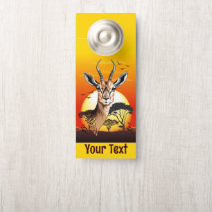 Affichette De Porte Gazelle Antelope africaine animal sauvage