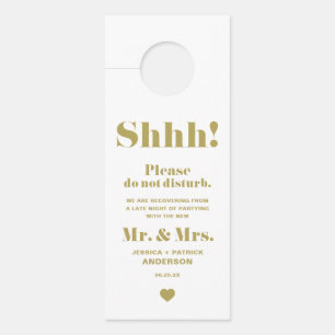 Affichette De Porte Gold Retro Bold Typographie Ne Disturb Pas Mariage
