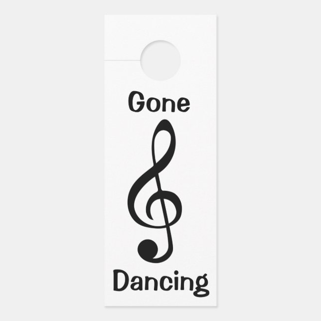 Affichette De Porte Gone Dancing Music Clef Note (Devant)