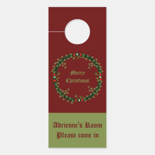 Affichette De Porte Guirlande de Noël gothique personnalisée double fa