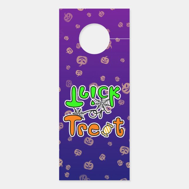 Affichette De Porte Halloween Trick ou Treat (Dos)