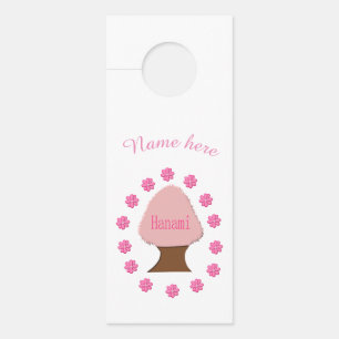 Affichette De Porte Hanami japonais cerisier personnalisé