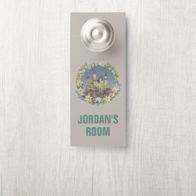 Affichette De Porte HARRY POTTER™ | CHÂTEAU DE Poudlard™ (Sur le bouton)