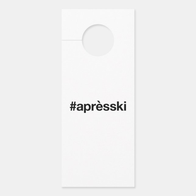 Affichette De Porte Hashtag SKI APRES (Devant)