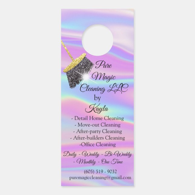 Affichette De Porte Holographe de cleaning cleaning (Devant)
