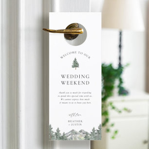 Affichette De Porte Hôtel Mountain Forest Mariage