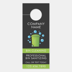 Affichette De Porte Icône de service de nettoyage de poubelle professi